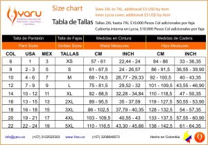 Tabla Tallas Fajas Powernet